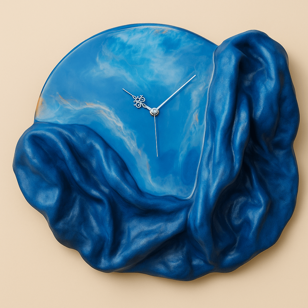 Blue Wall Clock Art