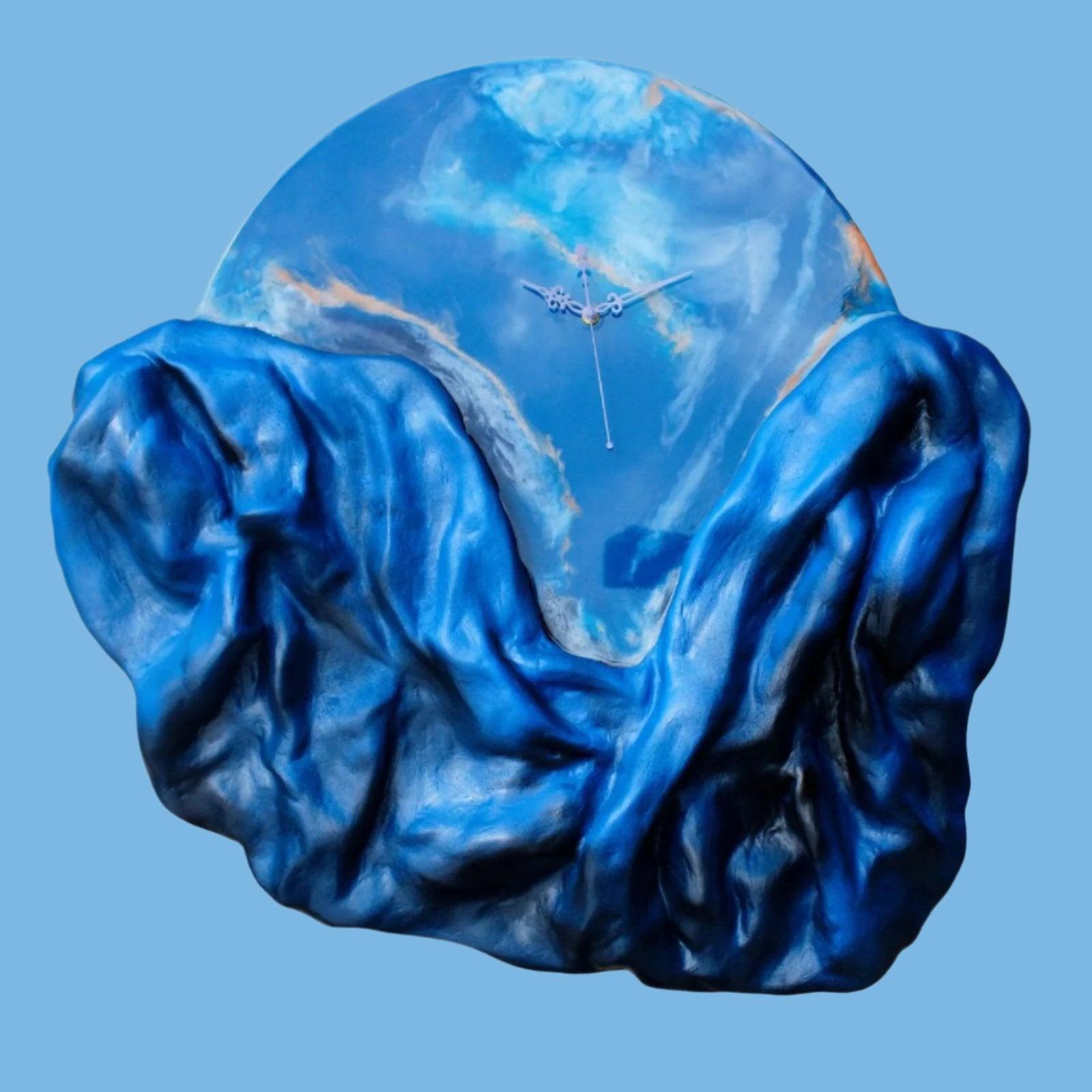 Blue Wall Clock Art - EKK Candle Art