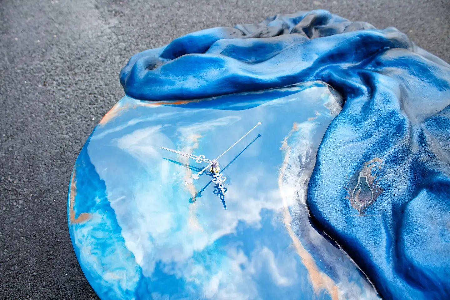 Blue Wall Clock Art - EKK Candle Art