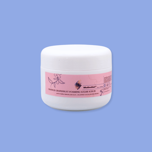 Foaming Lemongrass Geranium Sugar Scrub with Pink Clay - WholEmollient®