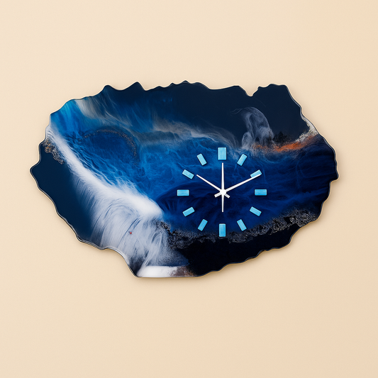 Deep Blue Geode Wall Clock 