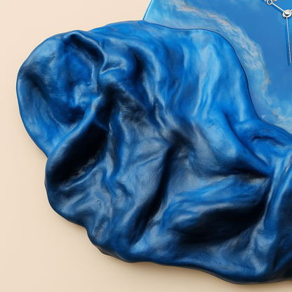 Blue Wall Clock Art 