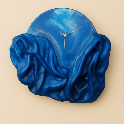 Blue Wall Clock Art 